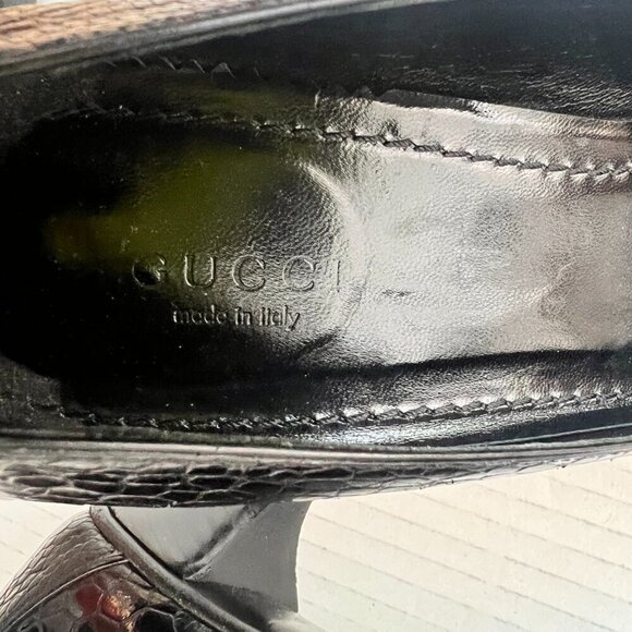Gucci black pointed classic leather heels size 9B - Picture 6 of 7